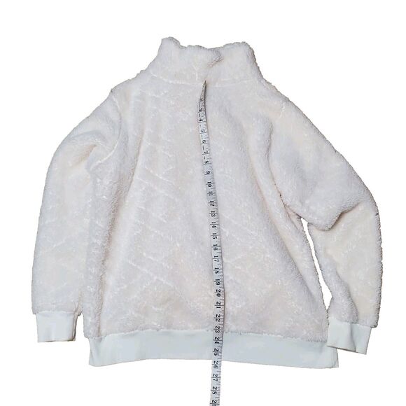 St. Johns Bay Womens Sz L White Fleece Plush Pullover - Picture 8 of 8